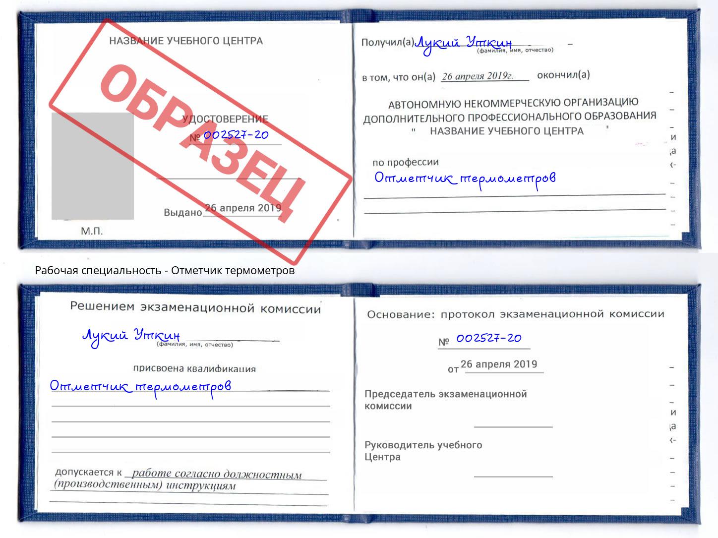 Отметчик термометров Арсеньев